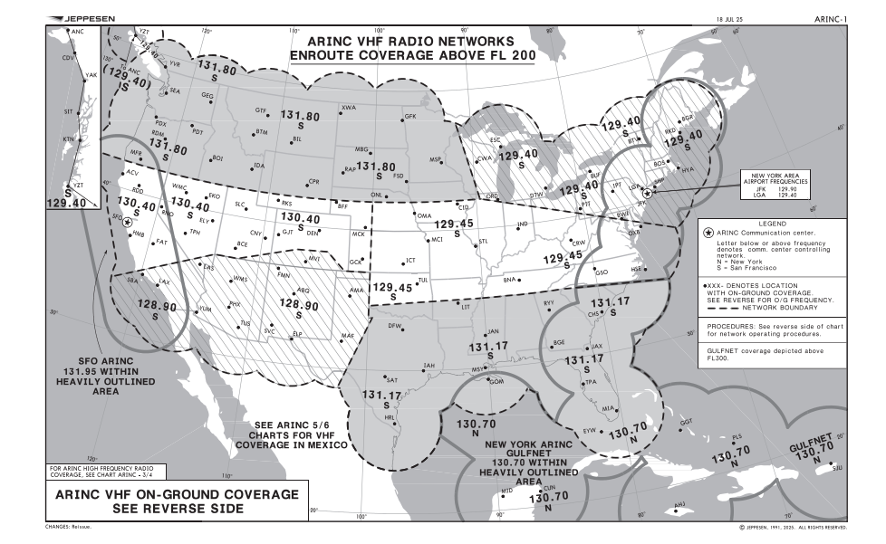 ARINC VHF Radio Networks Enroute Above FL 200